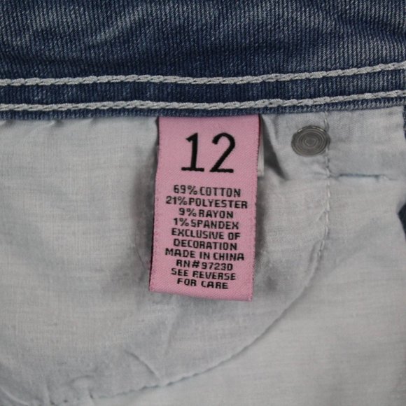 ⭐️Yth Denim 3 for$20⭐️Almost Famous Too Light Blue Denim Cute Patches Girls 12 - Picture 11 of 11